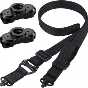 Eslinga de dos puntos y tradicional de 2 puntos de ajuste rápido con QD Sling Swivel para Caza Negro Eslinga de dos puntos y tradicional de 2 puntos de ajuste rápido con QD Sling Swivel para Caza Negro