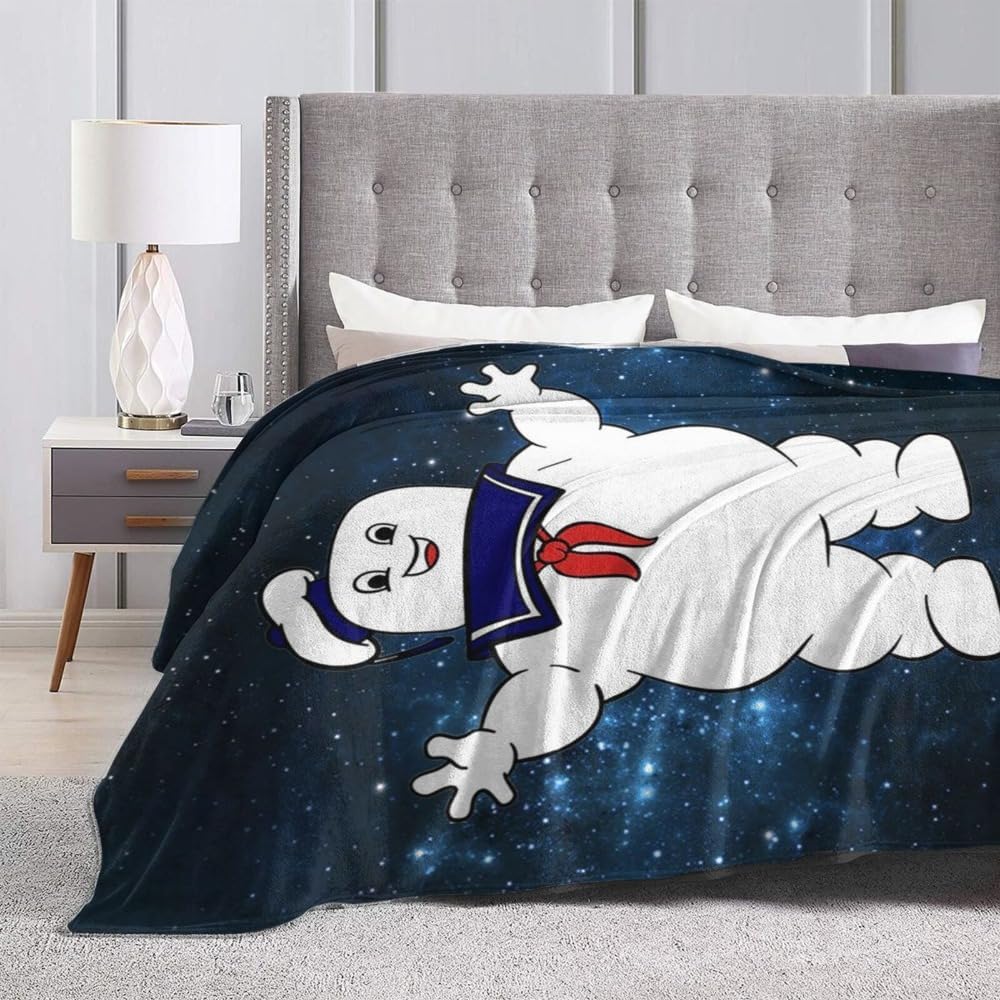 Noble Temperament Stay Puft – Manta de franela para siesta de lana, ligera, cómoda, para sofá cama, suave y cálida manta de aire acondicionado