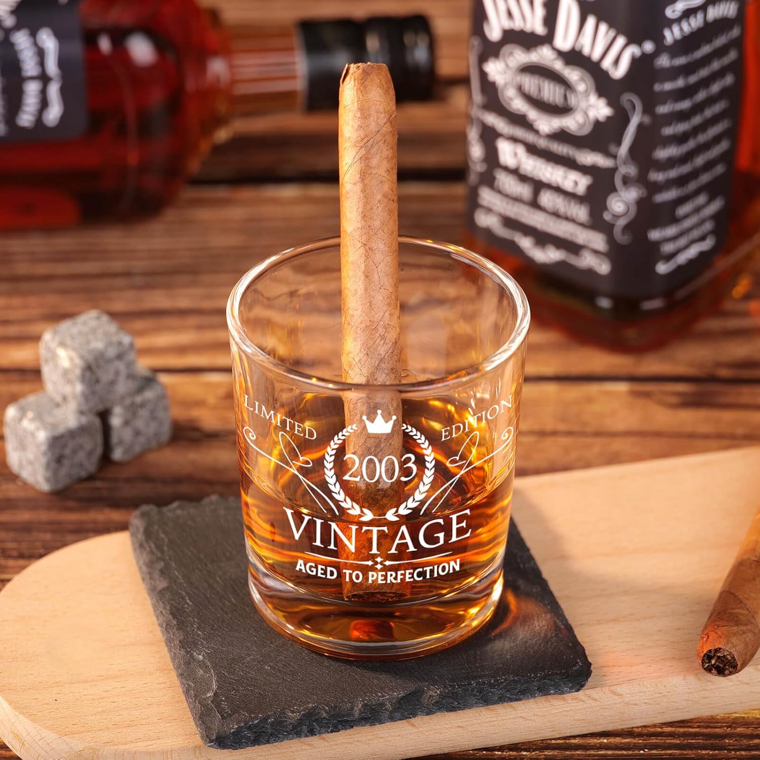 Regalos de cumpleaños 21 para él, vasos de whisky 2003, gafas anticuadas, ideas de regalo de cumpleaños 21, regalos de cumpleaños 21 para él,