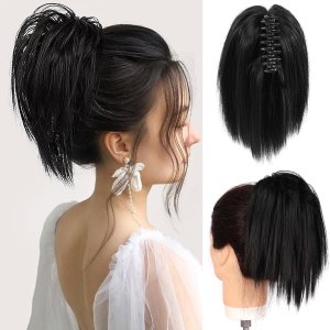 ELIO Moño desordenado con clip de garra, moño ondulado y rizado para mujer, extensiones de cabello despeinado, moño recogido, clip de garra, ELIO Moño desordenado con clip de garra, moño ondulado y rizado para mujer, extensiones de cabello despeinado, moño recogido, clip de garra,