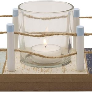 Elements 12.6×4.53×3.94 pulgadas 3 luz vidrio y MDF Tealight lineal Elements 12.6×4.53×3.94 pulgadas 3 luz vidrio y MDF Tealight lineal