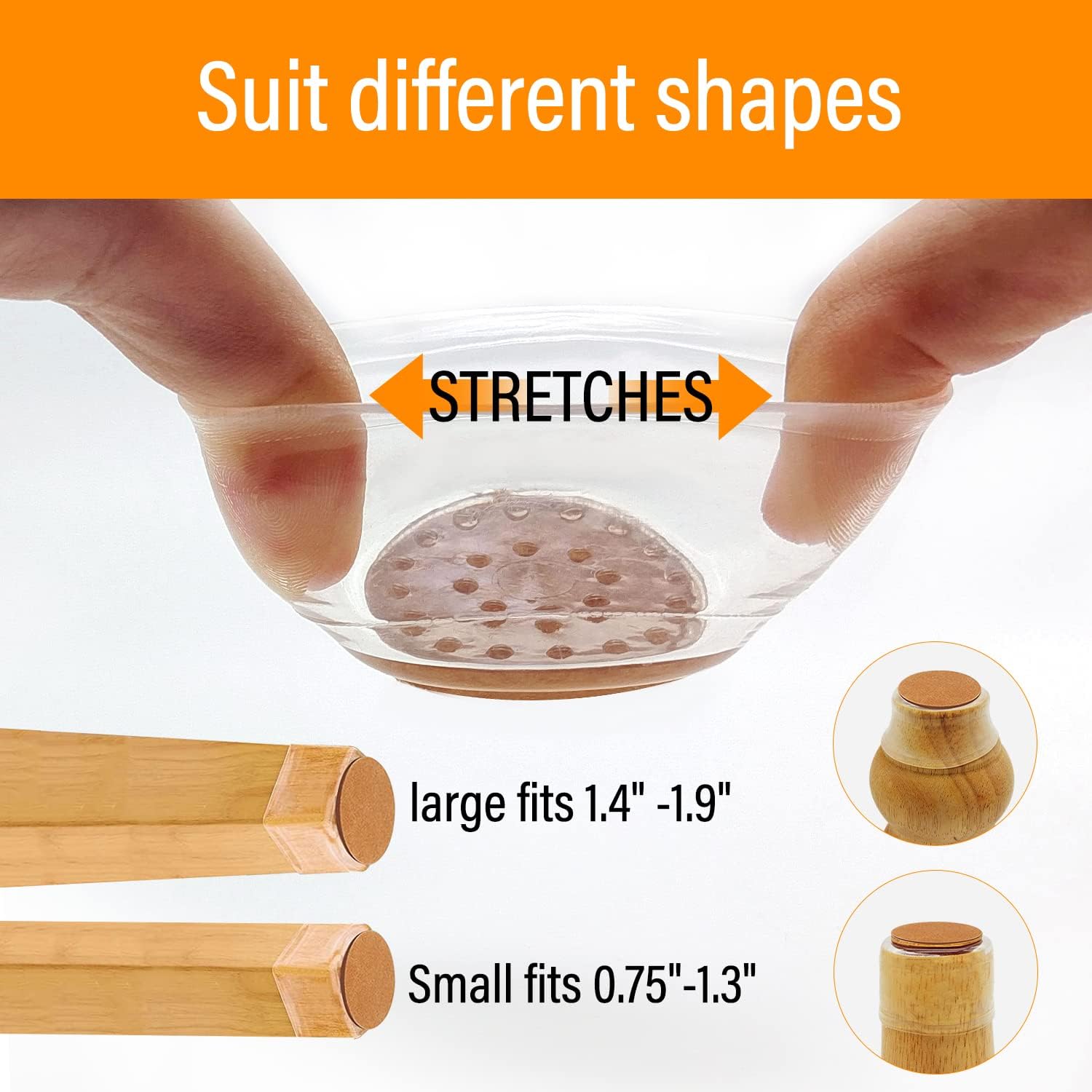 8 protectores de silicona para patas de silla, almohadillas de muebles para suelos de madera dura, fundas para sillas para patas..