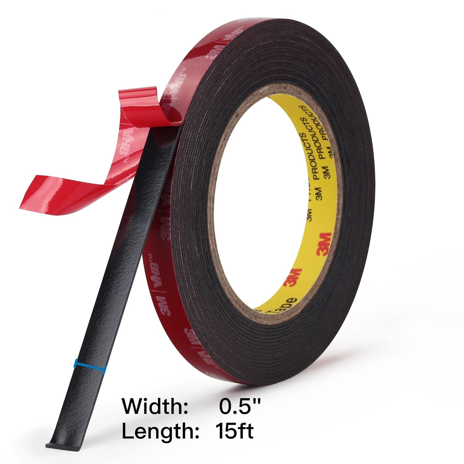 3M Cinta de montaje de doble cara 5925 VHB Cinta de espuma negra de alta unión, impermeable, resistente, resistente, cinta adhesiva gruesa de 0.025