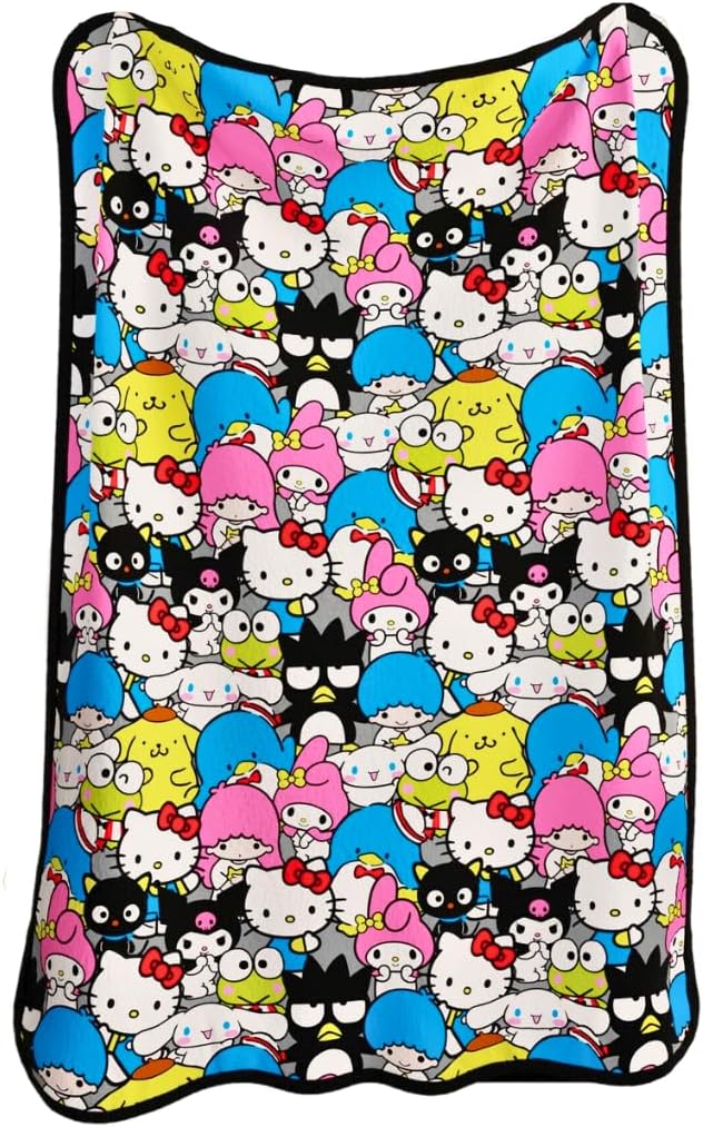 Franco Collectibles Sanrio Hello Kitty & Friends – Manta de felpa súper suave, 62 x 90 pulgadas, (producto oficial)