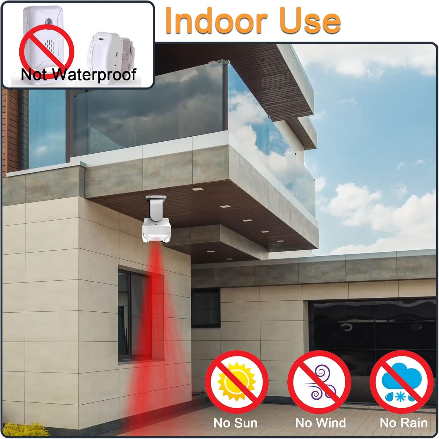 Detector de sensor de movimiento PIR inalámbrico, timbre de bienvenida, timbre de seguridad, timbre para buzón de negocios, alerta de entrada de