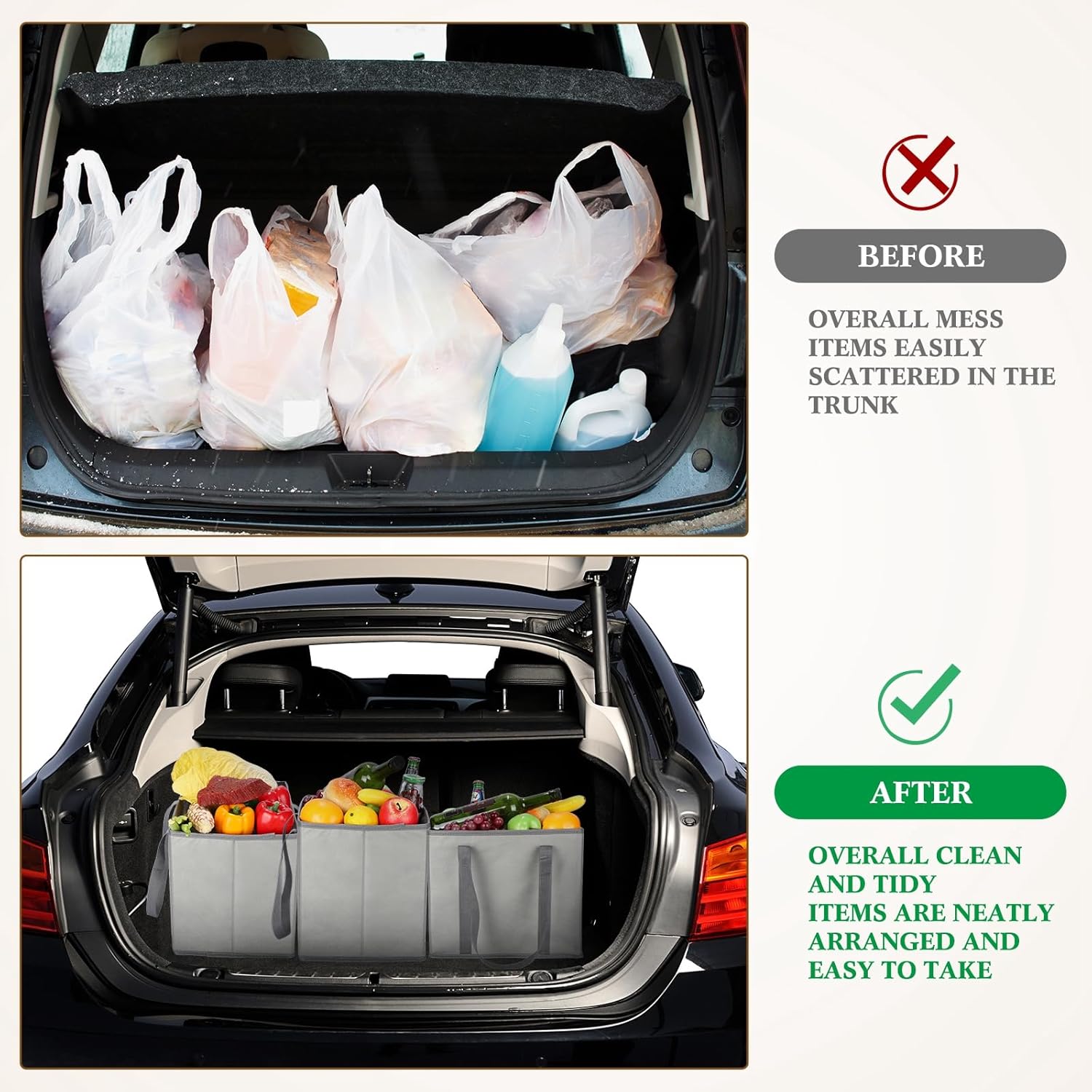 Zhehao Paquete de 10 bolsas de comestibles reutilizables grandes, bolsas de carrito de compras, plegables y resistentes, bolsa de compras