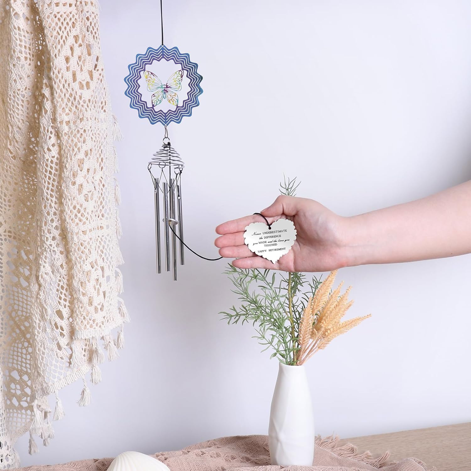 Campanilla de viento de jubilación, regalos de jubilación para mujeres, profesores, enfermeras, regalos para jubilados para compañeros de trabajo,
