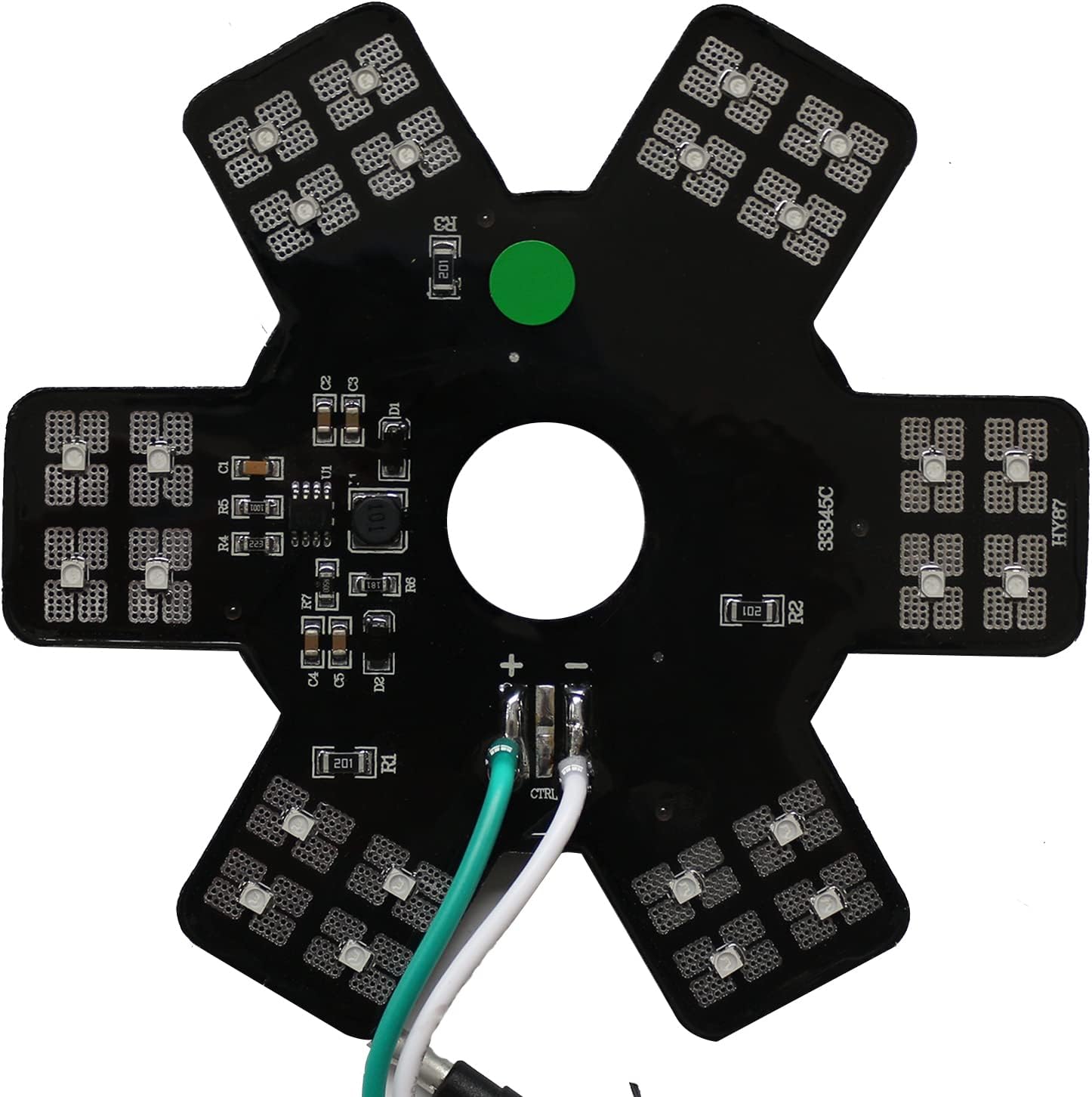BOLANTON Filtro de aire LED de 5 pulgadas con filtro de aire decorativo estilo hexagonal para camión Peterbilt, Kenworth, remolques, caravanas,