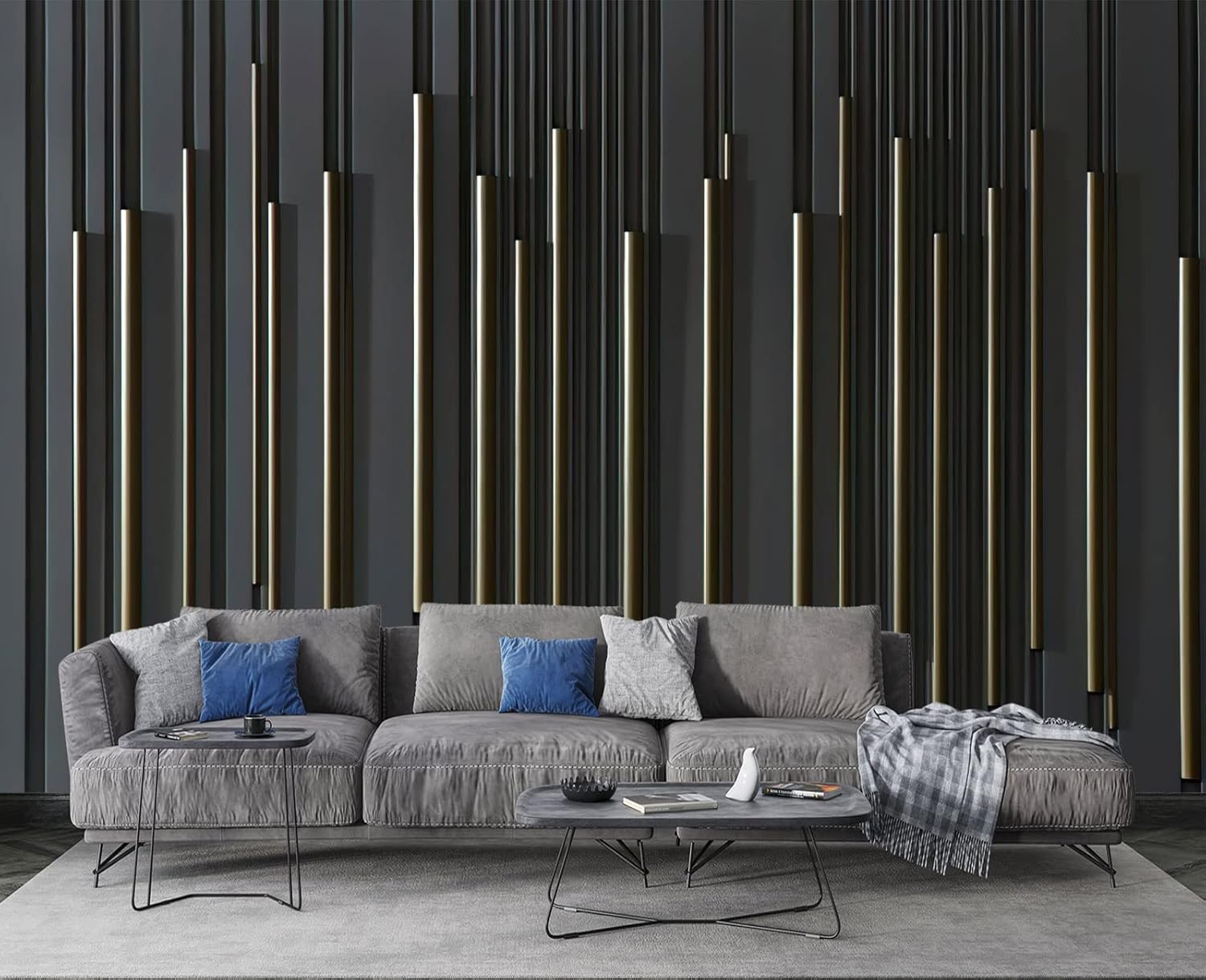 Mural de pared de metal retro para dormitorio, 103 x 69 pulgadas