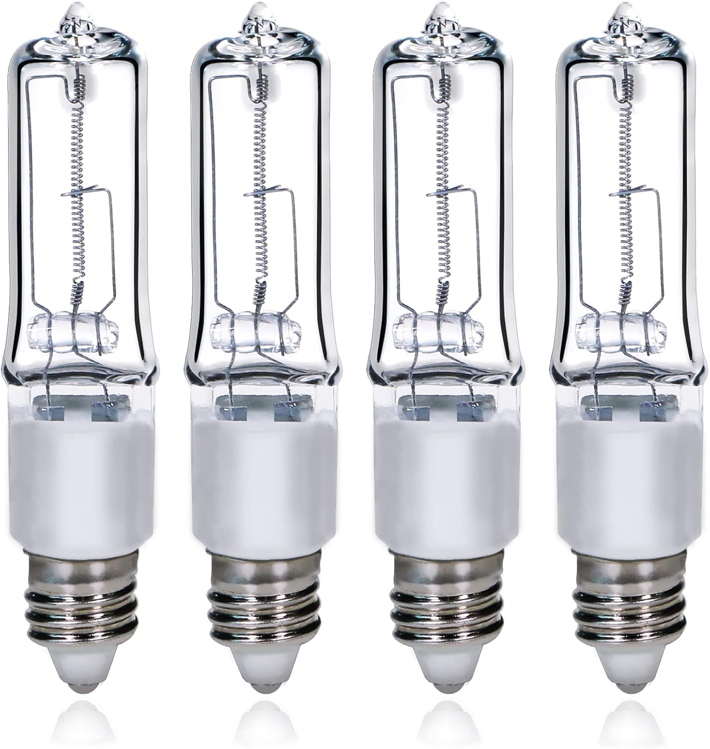 JDE11 120V 100W T4 Mini Candelabro Base 1600lm 2800K Clear Dimmable JD E11 Bombillas halógenas paquete de 4
