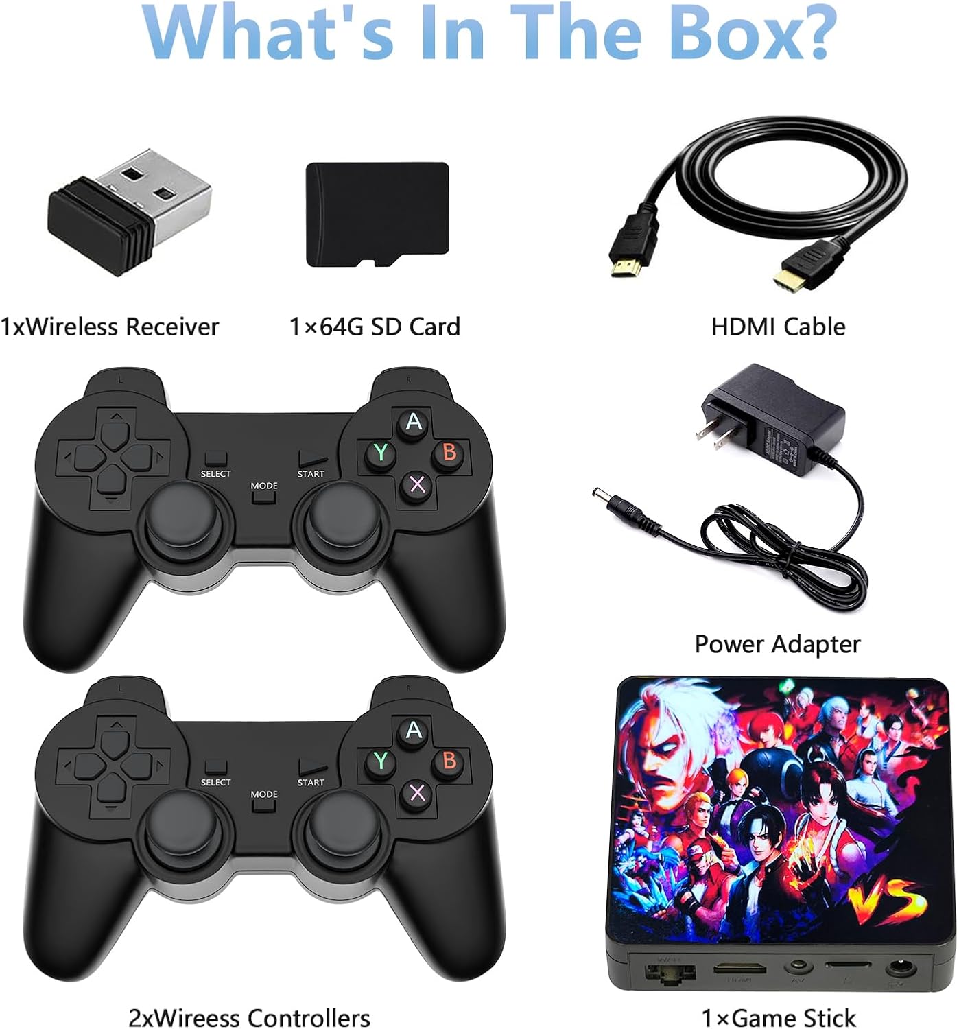 20000 en 1 WiFi Game Box 58S Arcade Stick Retro Consola de juegos irrepetida, Plug and Play, 9 emuladores, salida HDMI 4K, controladores