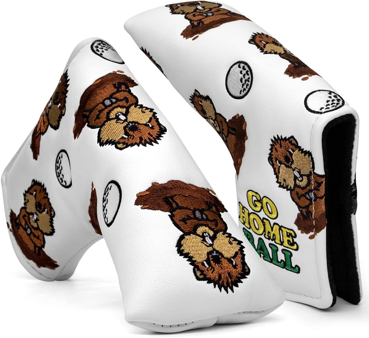 Barudan Golf Funda magnética para cabeza de putter, cubierta de putter, cubierta de golfo, regalo para esposo o papá, niños (blanco)