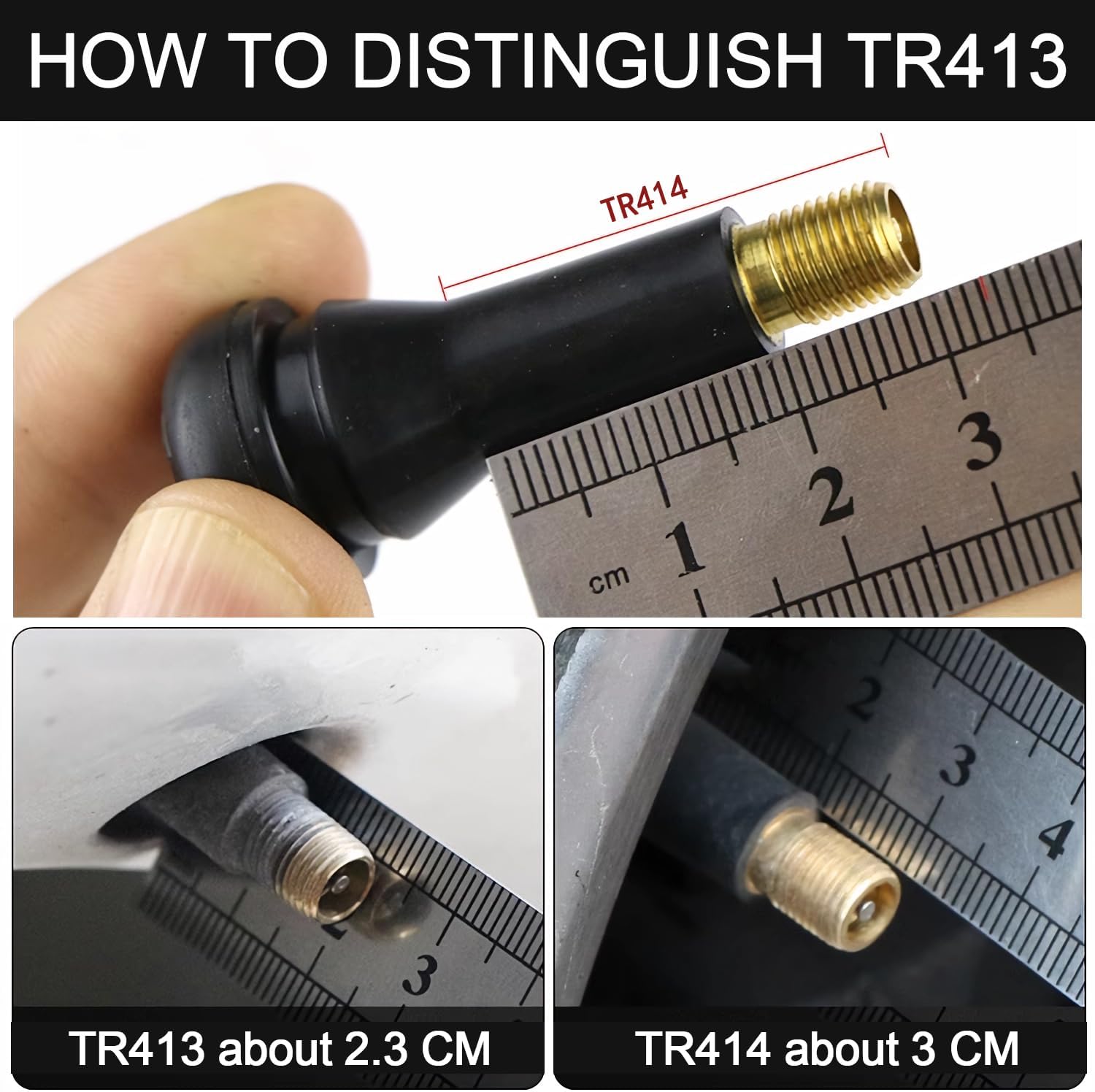 TR413 – Tapones cromados para válvulas de válvula, paquete de 5, tapones de aire largos de plástico para neumáticos, se adapta a todos los vástagos