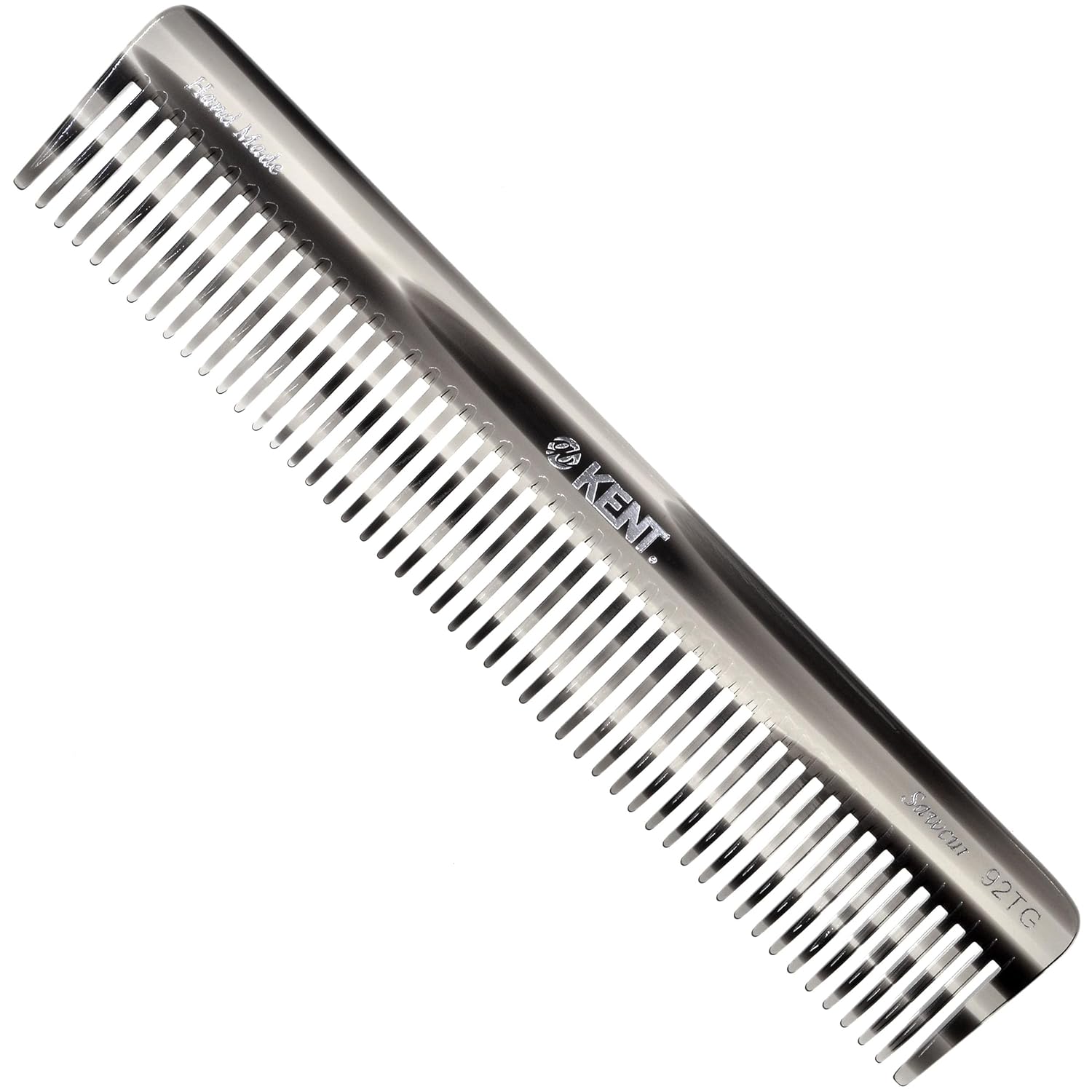 Kent 92TG – Peine desenredante de dientes anchos para cabello rizado, peine desenredante para todo tipo de cabello, peine de pelo para hombre y