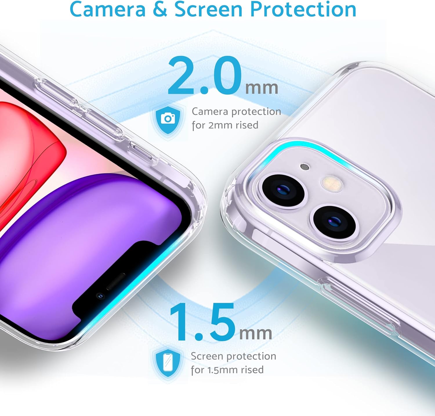 Anqrp Funda transparente diseñada para iPhone 11, compatible con carga inalámbrica, antiamarilleamiento, transparente, delgada, antiarañazos, para