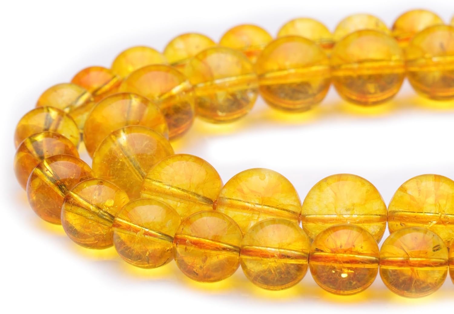 Youngbling Cuentas de cristal natural para la fabricación de joyas, cuentas redondas pulidas de citrino de 0.315 pulgadas (0.315 in), cuentas rojas