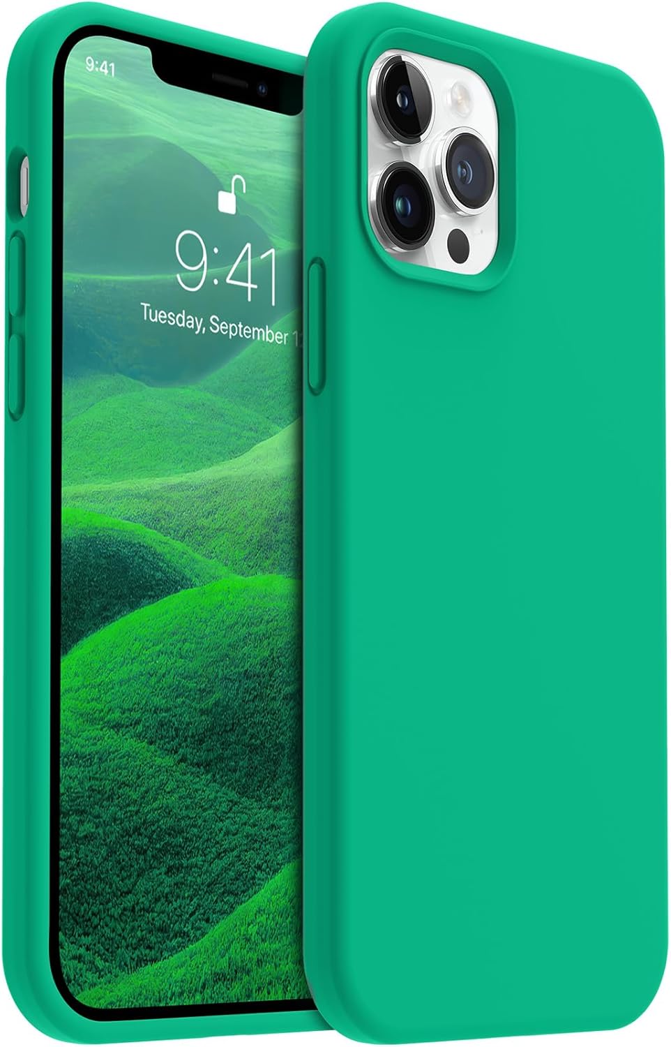 AOTESIER Funda diseñada a prueba de golpes para iPhone 12 Pro Max, funda de silicona líquida con forro de microfibra suave antiarañazos protección