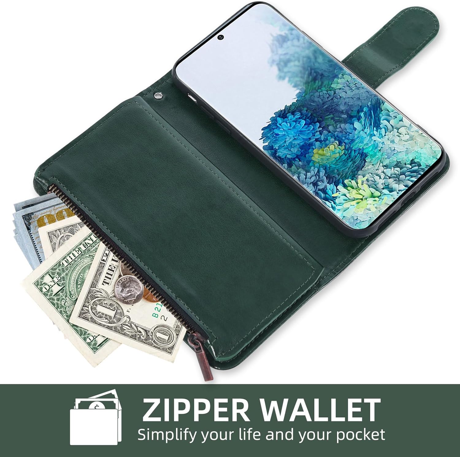 Asuwish Funda de teléfono para Samsung Galaxy S20 Plus S20+ 5G Funda tipo cartera con protector de pantalla de vidrio templado y tarjetero abatible,