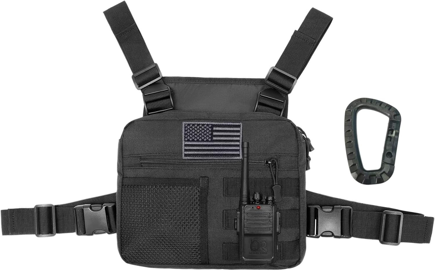 Ousawig Bolsa de pecho Radio Arnés de pecho UtilityTactical Molle Chest Rig Bag EDC Bolsa de pecho Holster Bolsa de pecho de dos vías Radio Walkie