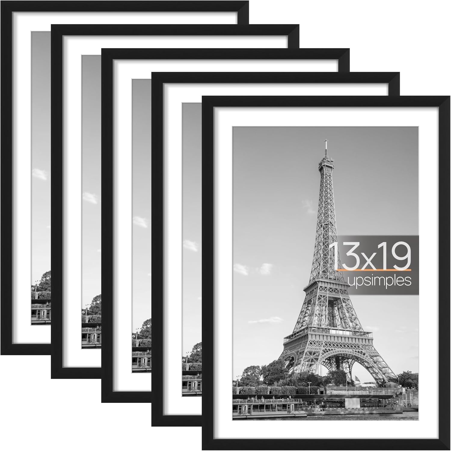 upsimples – Portarretratos para galería de fotografías en la pared, marcos para fotos de 11 x 17 pulgadas con paspartú o 13 x 19 pulgadas sin
