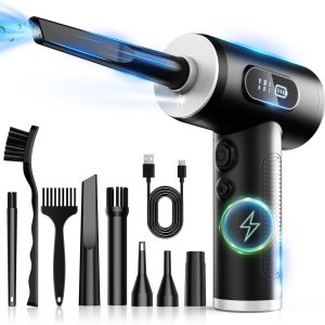 Plumero de aire comprimido, 3 engranajes, ajustable, 100000 RPM, plumero de aire eléctrico con luz LED, soplador de aire inalámbrico recargable para Plumero de aire comprimido, 3 engranajes, ajustable, 100000 RPM, plumero de aire eléctrico con luz LED, soplador de aire inalámbrico recargable para