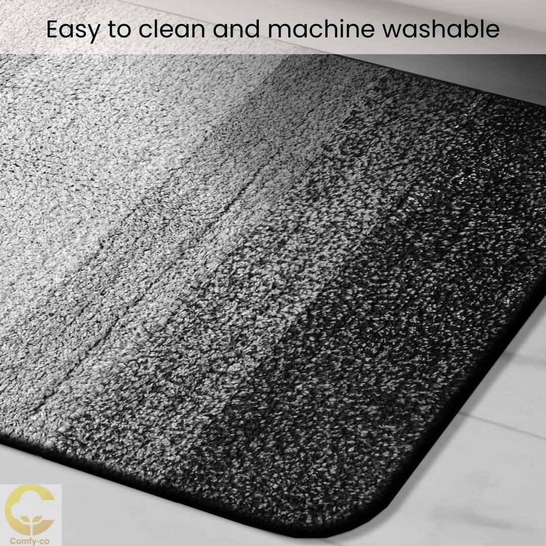 Alfombra de baño de 36 x 24 pulgadas, suave, absorbente, antideslizante, 100% algodón, alfombra de baño de felpa peluda, lavable a máquina, para