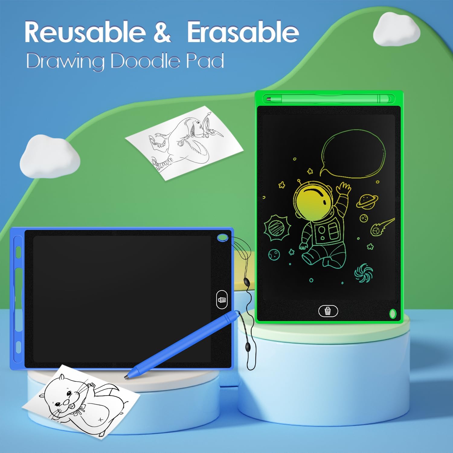 Paquete de 24 tabletas de escritura LCD de 8.5 pulgadas, tableta de dibujo colorida para niños, almohadilla LCD borrable para garabatos, juguete
