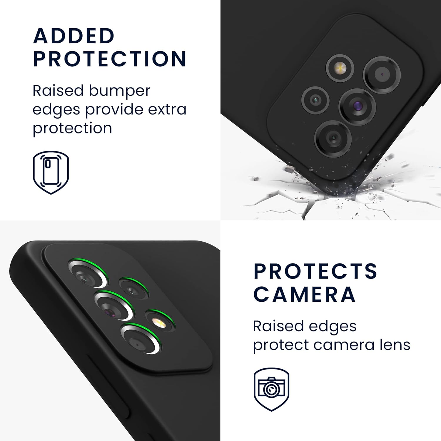 kwmobile Funda compatible con Samsung Galaxy A53 5G – Funda de silicona TPU con acabado suave – Negro mate