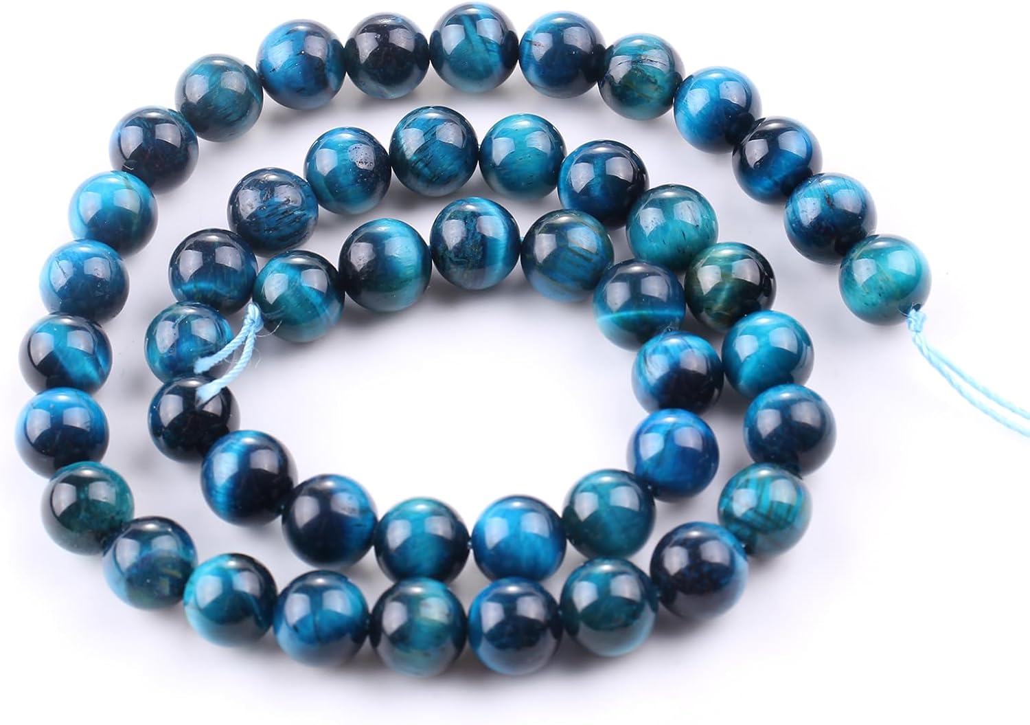 Cuentas sueltas de ojo de tigre redondas, suaves y curativas, piedra energética para fabricación de joyas, 1 hebra de 15 pulgadas (ojo de tigre