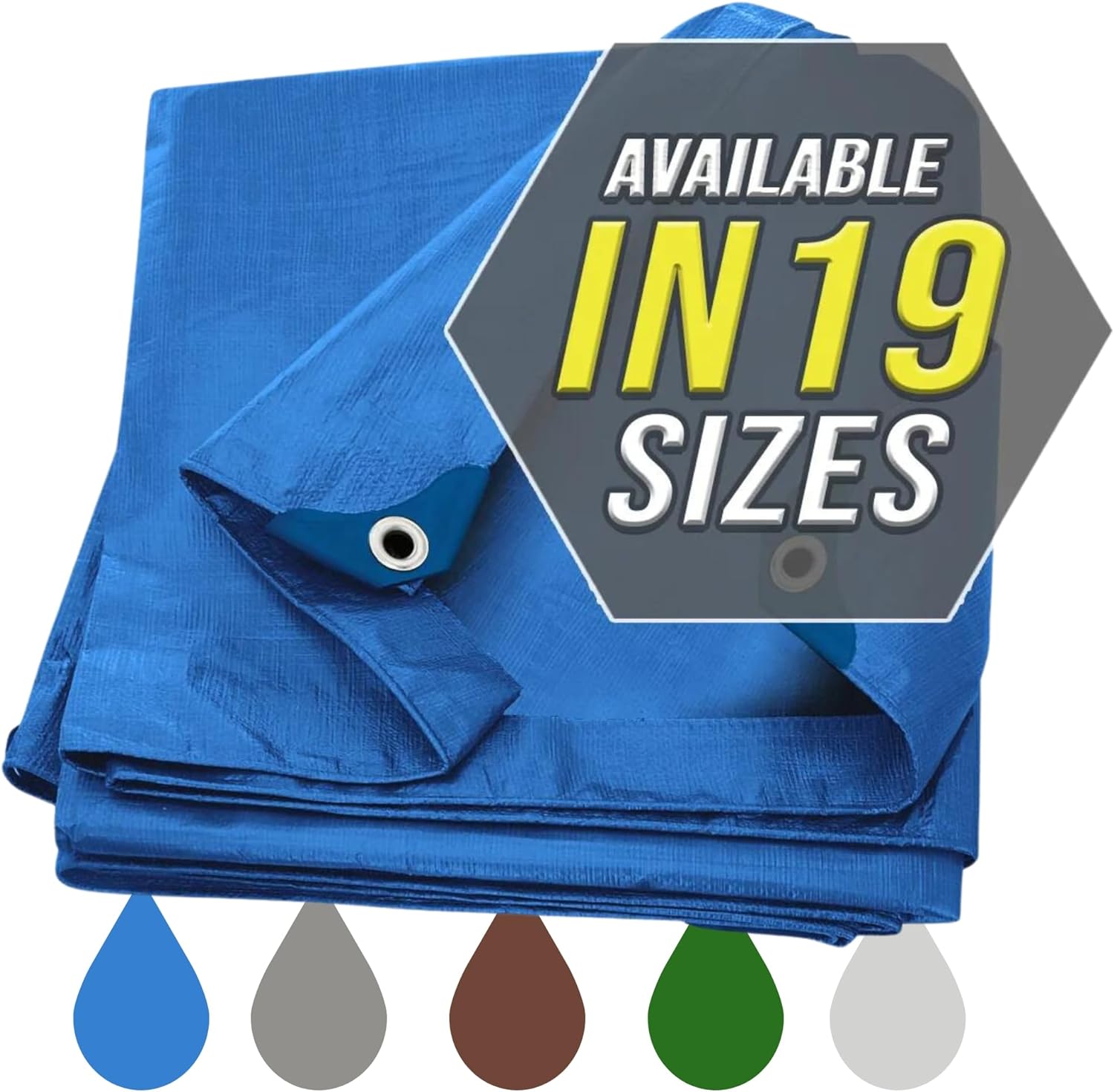 Cubierta de lona plateada y negra, material grueso, impermeable, ideal para toldo, tienda de campaña, botes, remolque o cubierta de piscina!, Azul