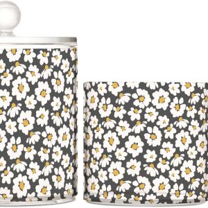 Daisy Flowers Jars with Lids Small Jars Bathroom Storage Containers Canisters Cotton Round Holder for Dorm Room Essentials for College Students Girls Daisy Flowers Jars with Lids Small Jars Bathroom Storage Containers Canisters Cotton Round Holder for Dorm Room Essentials for College Students Girls