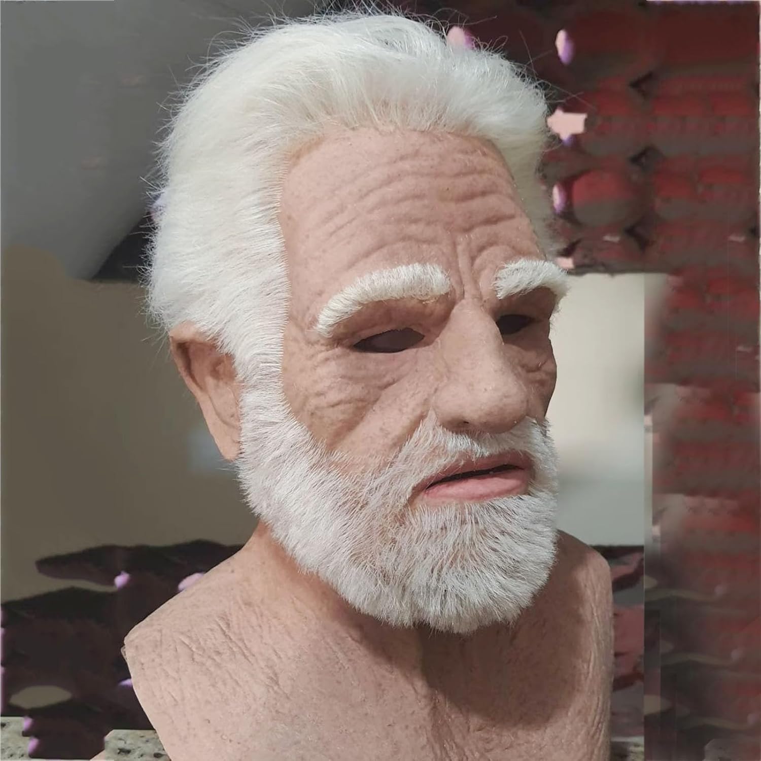 Wtosuhe Grin-ch – Máscara de Navidad, máscara de monstruo verde peludo de terror, máscara divertida, máscara de disfraz para cosplay, fiesta,