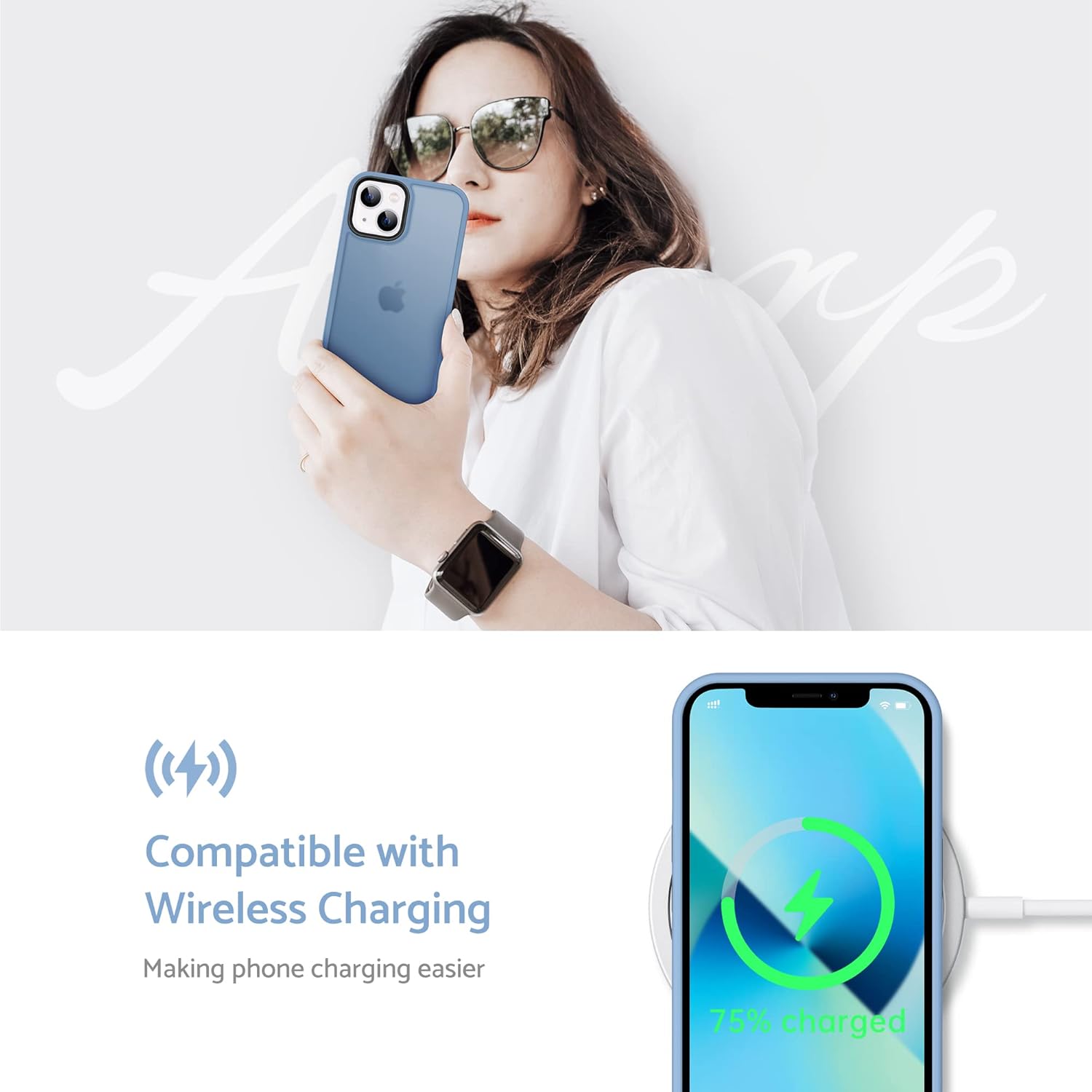 Anqrp Funda diseñada para iPhone 13 Mini, compatible con carga inalámbrica Funda delgada de silicona suave antiarañazos para iPhone 13 Mini de 5.4