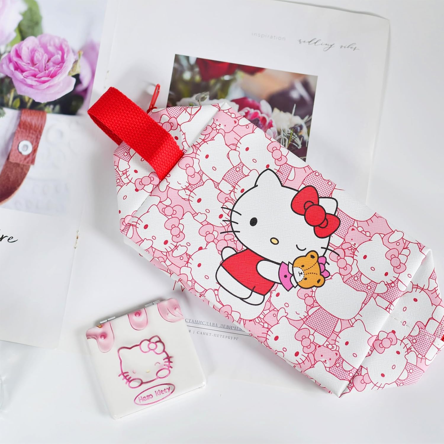 Bolsa de cosméticos de viaje, bolsa de cosméticos de dibujos animados de gran capacidad, bolsa de maquillaje con cremallera, bolsa de aseo de viaje