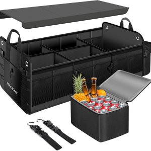 Organizador de maletero grande de alta resistencia, organizador de maletero de SUV, organizador de almacenamiento de automóvil con bolsa enfriadora Organizador de maletero grande de alta resistencia, organizador de maletero de SUV, organizador de almacenamiento de automóvil con bolsa enfriadora