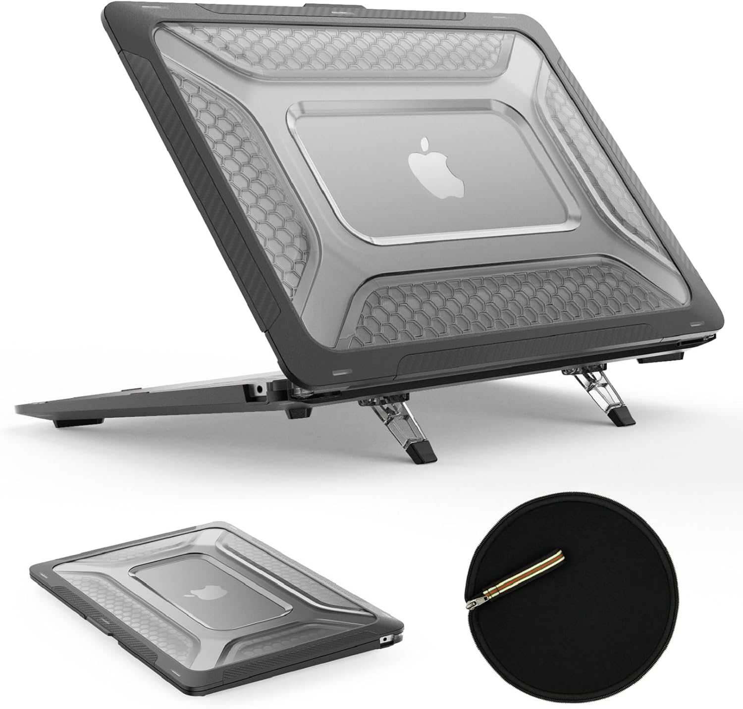 SEYMAC stock Funda para MacBook Air de 15 pulgadas versión 20242023 A3114A2941 M3M2 Chip, funda de protección que absorbe los golpes con soporte