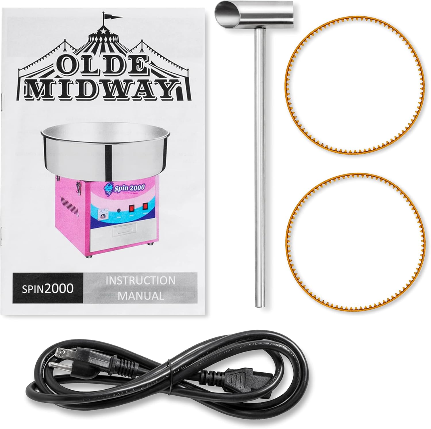 Olde Midway – Máquina comercial eléctrica para hacer algodón de azúcar y caramelo – SPIN 2000