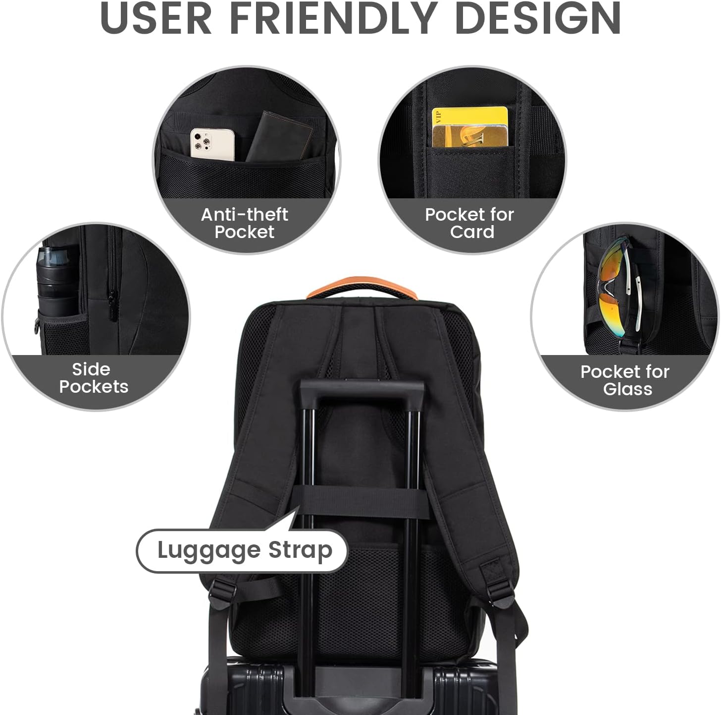 LOVEVOOK Mochila para computadora portátil para mujer, mochila de trabajo de viaje TSA antirrobo, mochila para computadora de negocios de 17