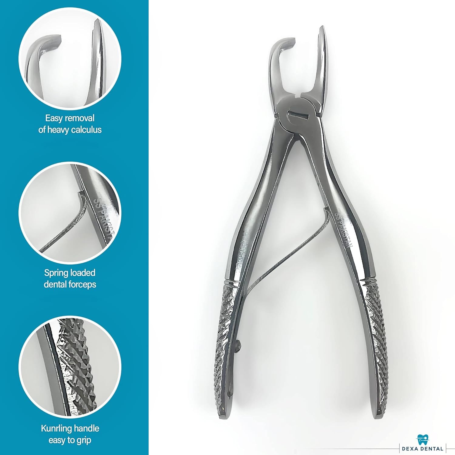 Tártaro Forcep Calculus Remover Raspador de dientes, Pinzas removedor de sarro, perro veterinario dental PET Canino A+, Instrumento de calidad 4.5