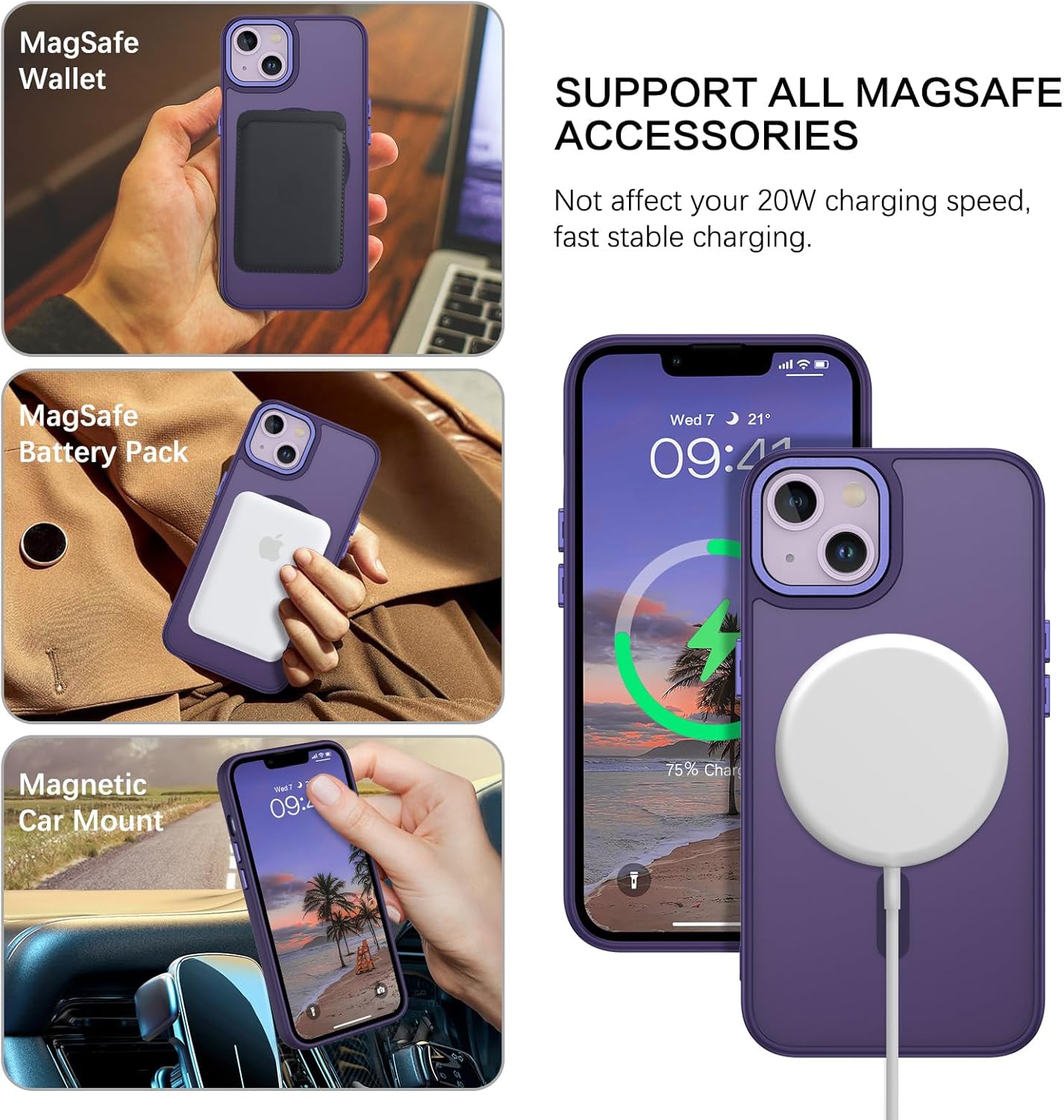BENTOBEN Funda magnética para iPhone 13 compatible con Magsafe Funda translúcida mate para iPhone 13, delgada, a prueba de golpes, para mujeres,