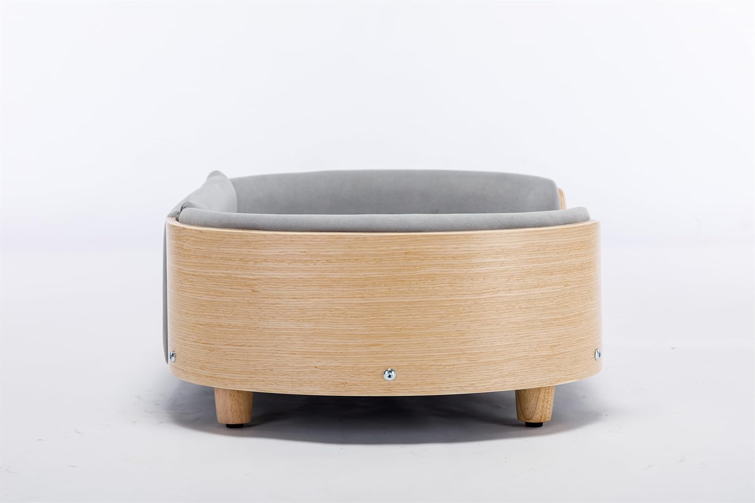 HomSof Cama elevada para perro de 30.7 pulgadas, sofá para mascotas con patas de madera maciza y respaldo de madera doblada, cojín de terciopelo,