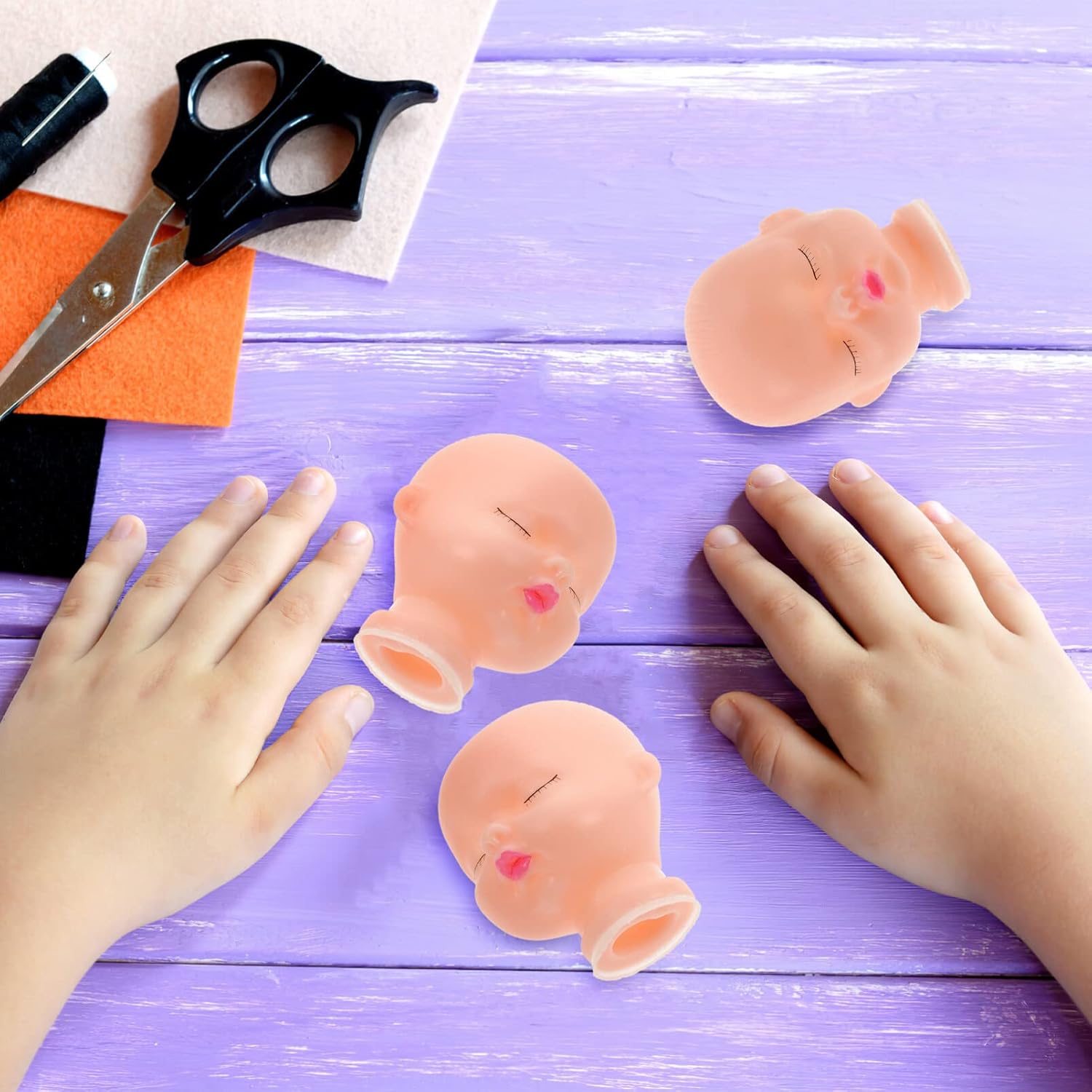 Sewroro 10 piezas de cabezas de muñeca esculpir cabeza calva maniquí mini pieza de simulación para manualidades, muñecas de bricolaje, decoración de