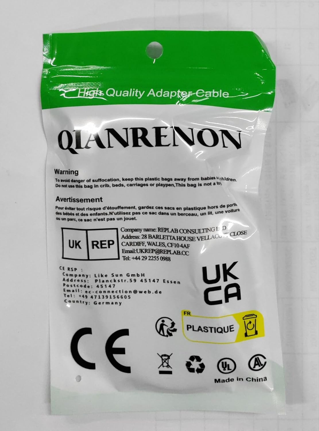 QIANRENON RJ50 10P10C Cat 5E 26AWG Cable macho a macho modular de cristal enchufe con conectores de blindaje para impresión láser Equipo de control