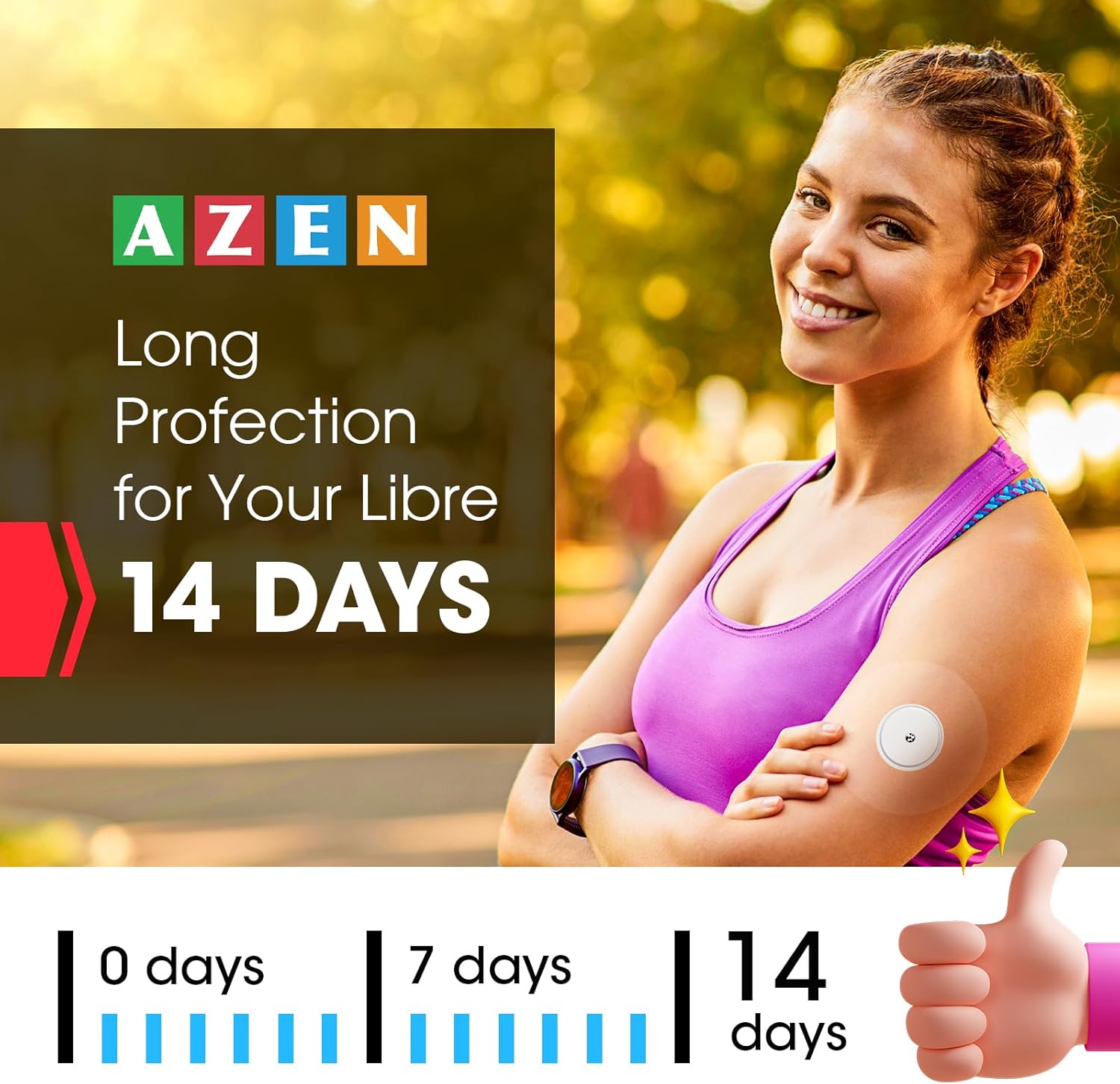 AZEN Paquete de 120 cubiertas de sensor Freestyle para Libre 2, parches adhesivos impermeables, parches de sensor impermeables, cinta adhesiva