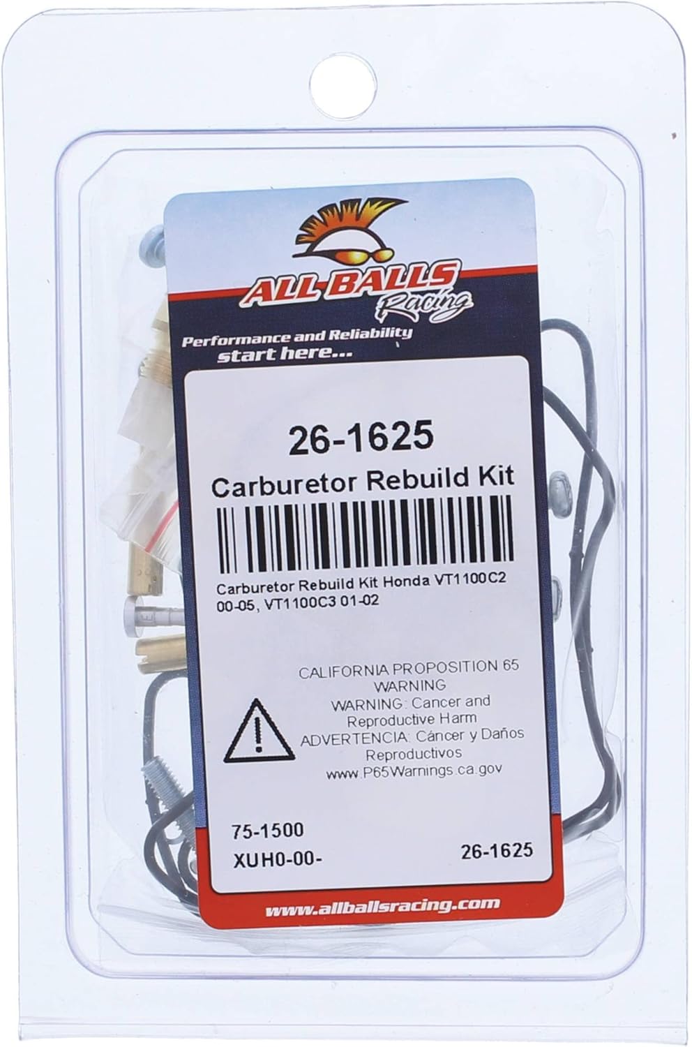 All Balls Racing Kit de reconstrucción de carburador 26-1625 compatible conreemplazo para Honda VT1100C2 2000-2005