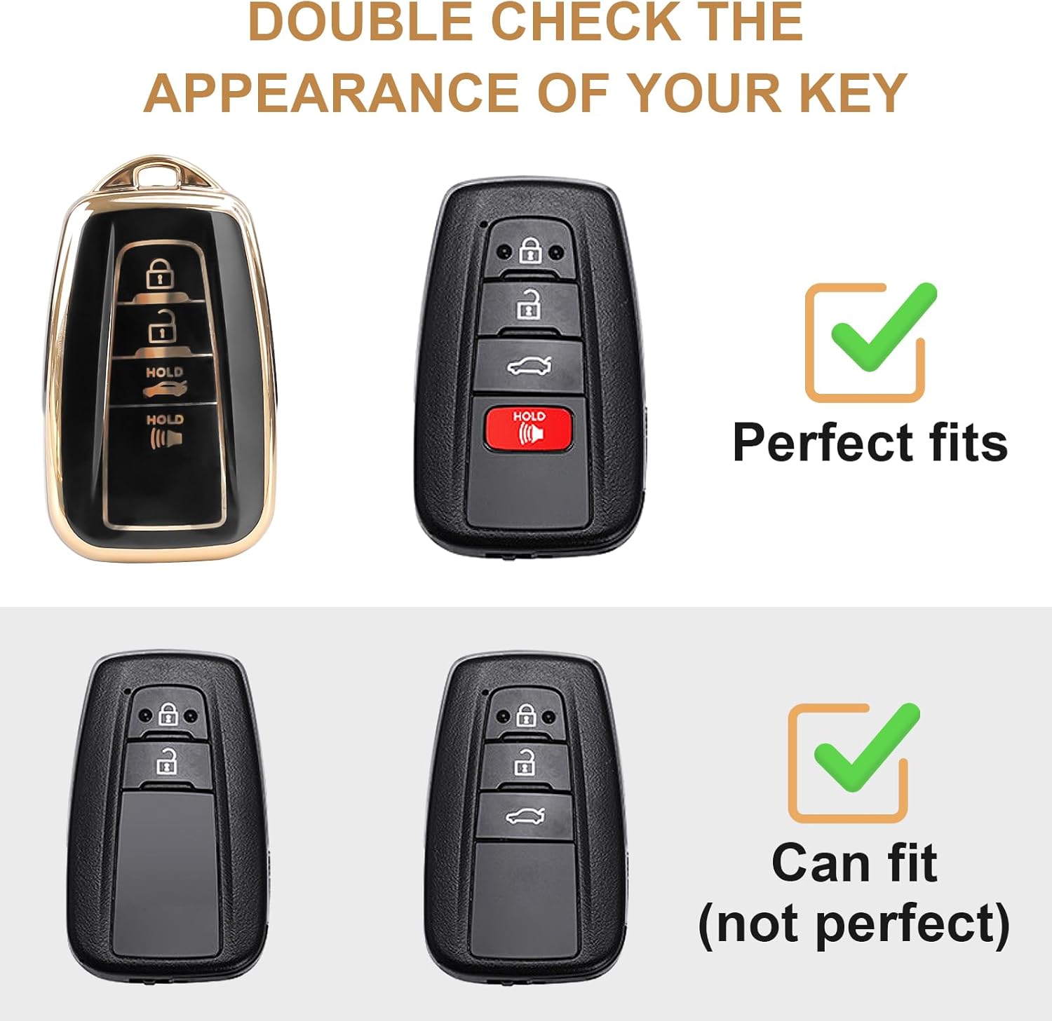 COGEEK – Funda para llavero Toyota con llavero, funda para llave de TPU suave de alta calidad, protección de 360, para Camry Highlander RAV4 Corolla