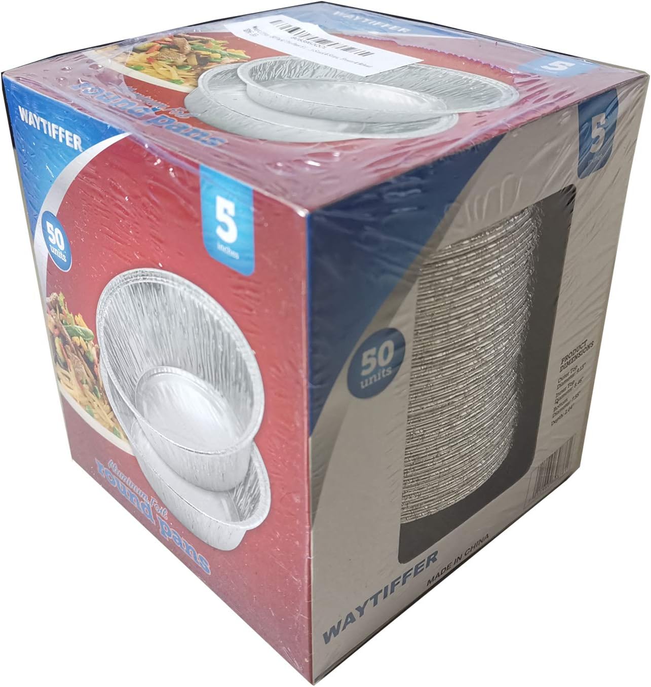Paquete de 50 moldes para tartas de 5 pulgadas, mini moldes para tartas y pasteles desechables de papel de aluminio resistentes para hornear mini
