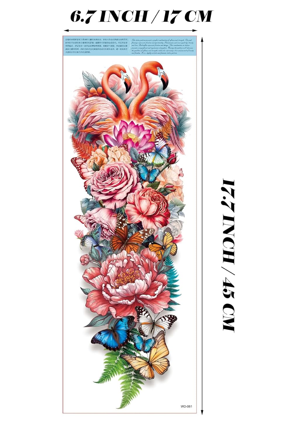 Kotbs 6 hojas de tatuajes temporales, flores de brazo completo, pez dorado, serpiente, tatuajes falsos para adultos y hombres, fundas de tatuaje