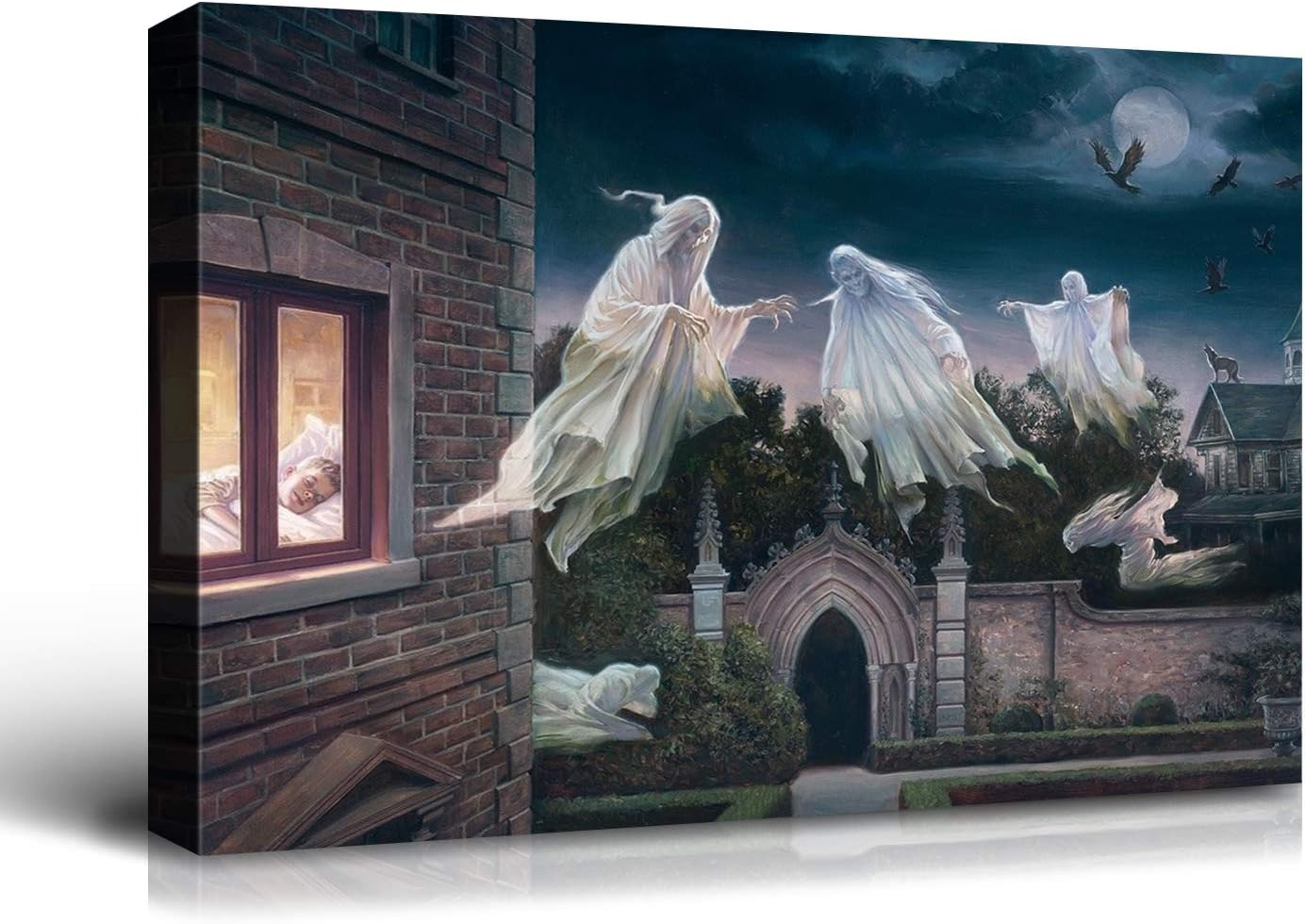 Denozer – Lienzo decorativo para pared, imágenes temáticas de Halloween, decoración de pared del hogar, para dormitorio, sala de estar, impresiones