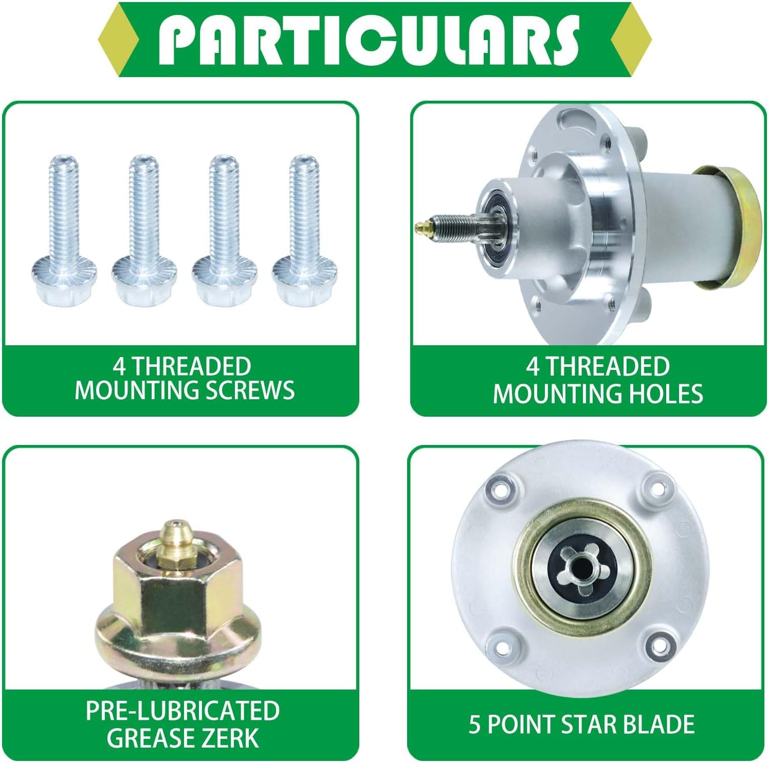 539112170 Conjunto de husillo con polea de husillo 153535 reemplaza 539112170 Husqvarna 539112170 Conjunto de mandril, polea 153535, 532173436,